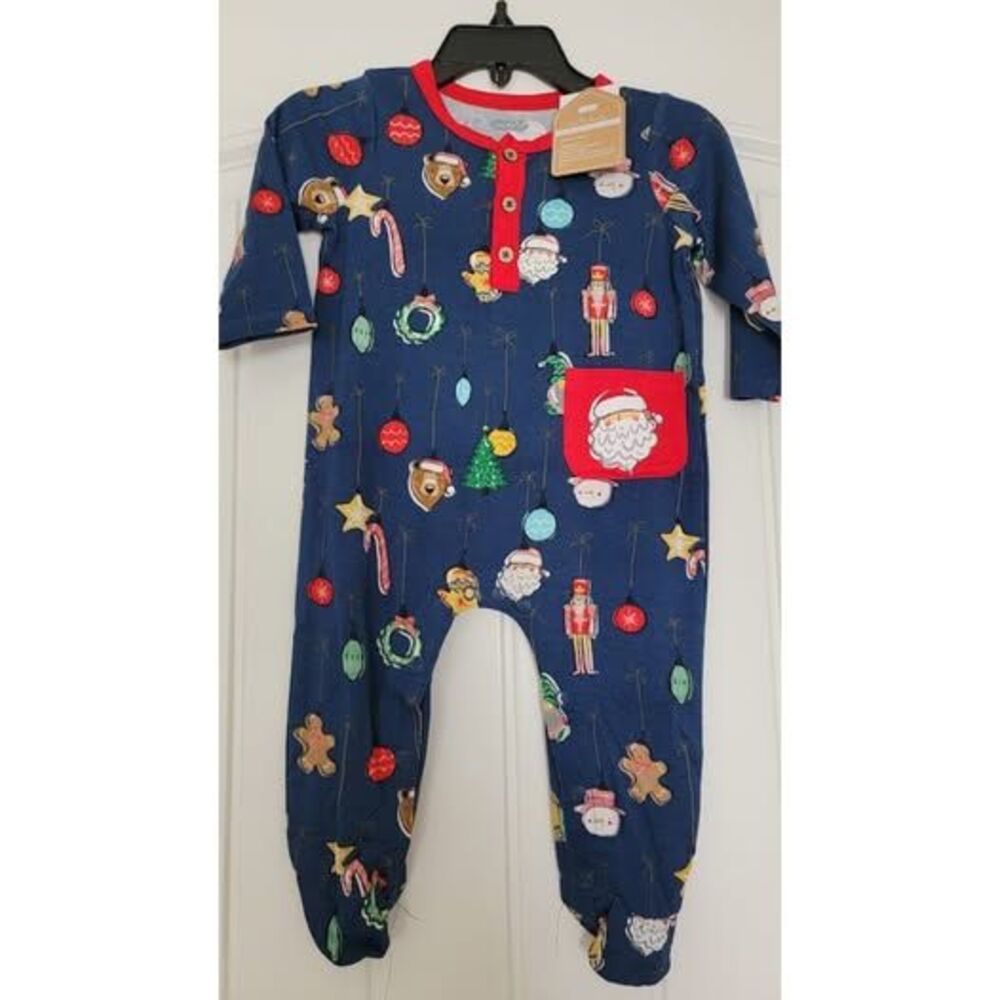 Mud Pie Navy Ornament Baby Sleeper Christmas Holiday New w Tags 3-6mos